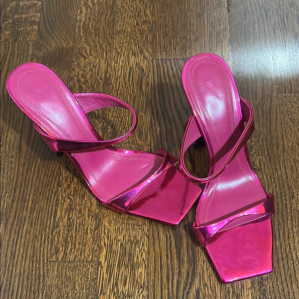 Zara Women's Pink Strappy Heels